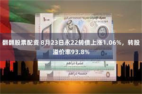 翻翻股票配资 8月23日永22转债上涨1.06%，转股溢价率93.8%