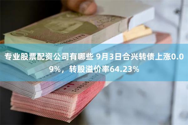 专业股票配资公司有哪些 9月3日合兴转债上涨0.09%，转股溢价率64.23%