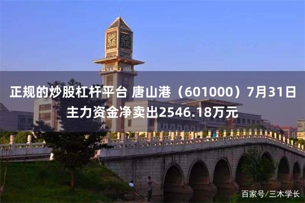 正规的炒股杠杆平台 唐山港（601000）7月31日主力资金净卖出2546.18万元