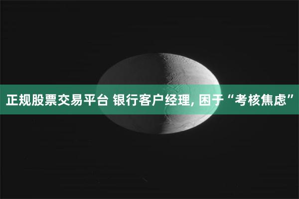 正规股票交易平台 银行客户经理, 困于“考核焦虑”