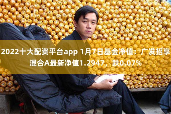 2022十大配资平台app 1月7日基金净值：广发招享混合A最新净值1.2947，跌0.07%